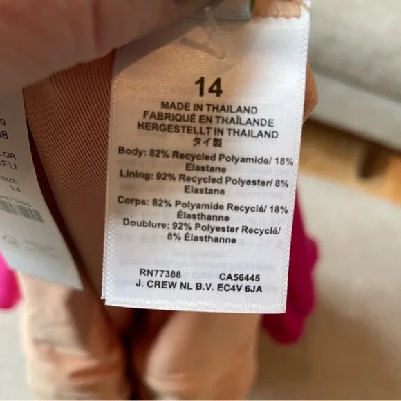 NWT J. Crew Flamingo Pink Ruffle Plunge Lined Ruched Side Padded Cup Swimsuit - Picture 8 of 15